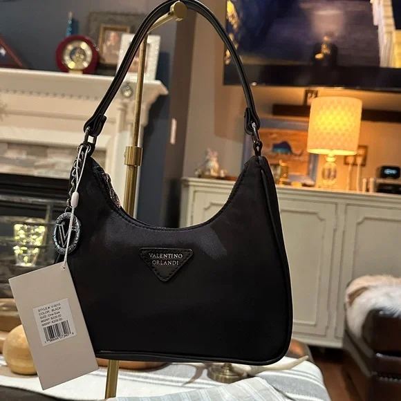 Authentic Valentino Orlandi Shoulder Bag, Style V-3105 in Black NWT & Uncarried